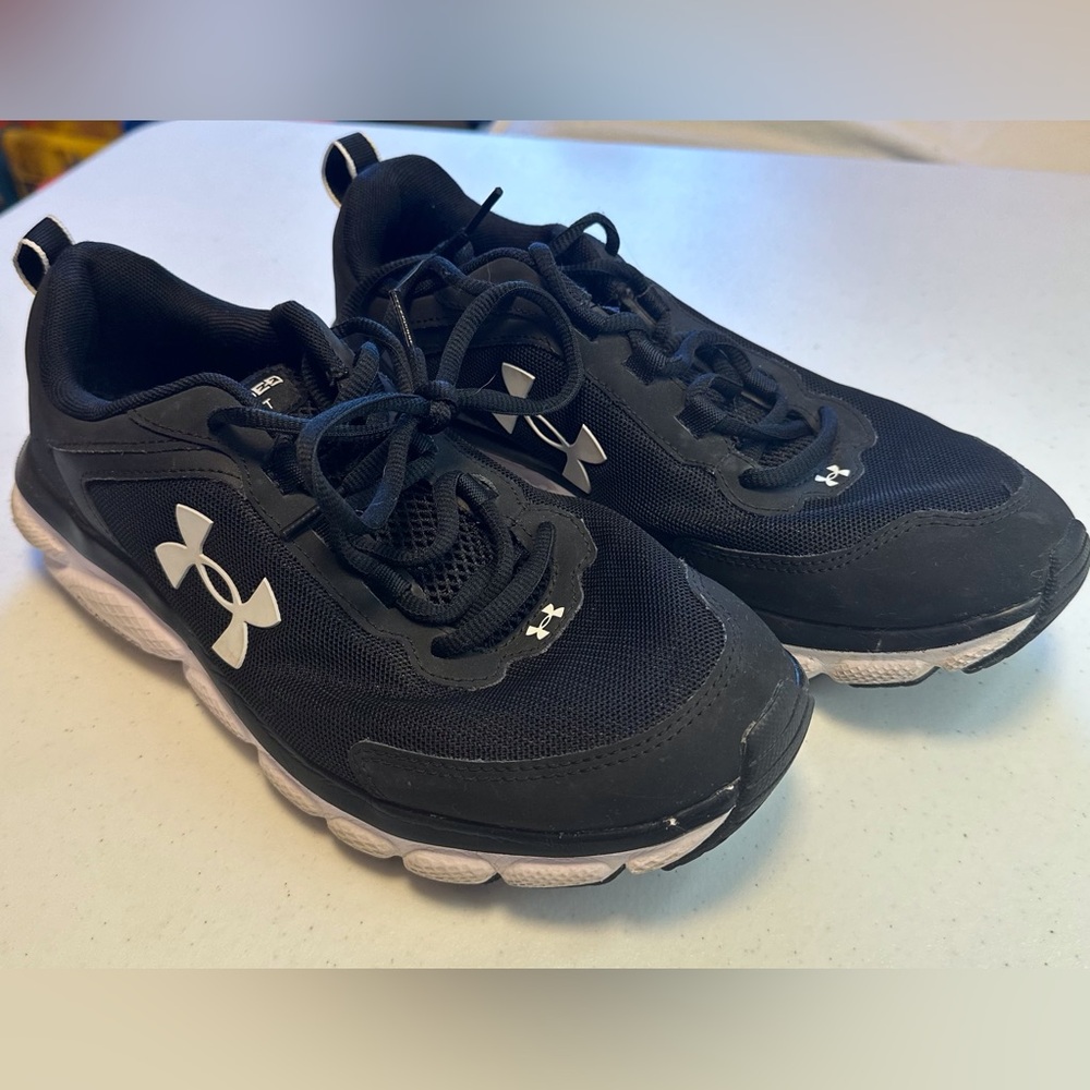 Under Armour Black Athletic Shoes with White Accents